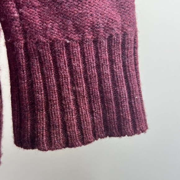 Madewell Maroon Waffle Knit Merino Wool Cardigan Sweater Size S - Picture 6 of 12